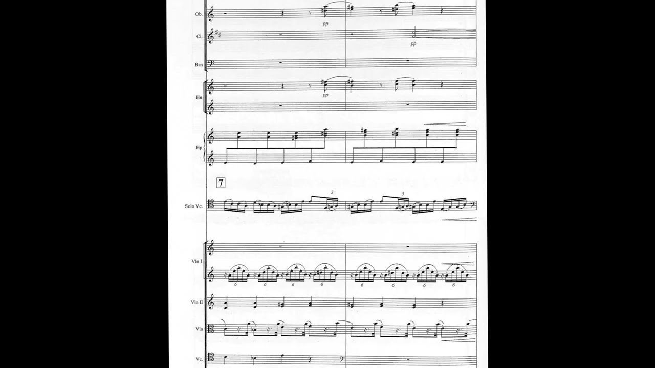 John Blackwood McEwen - Hills o'Heather, version for cello and orchestra (Score Video)