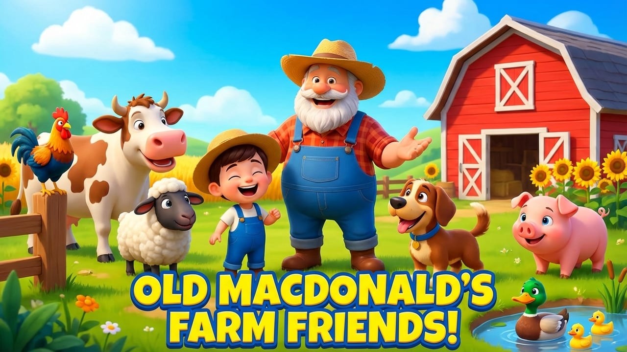 🎶 Old MacDonald’s Big Animal Farm | Gentle to Silly Animal Sounds for Toddlers 🐮🐶🐔