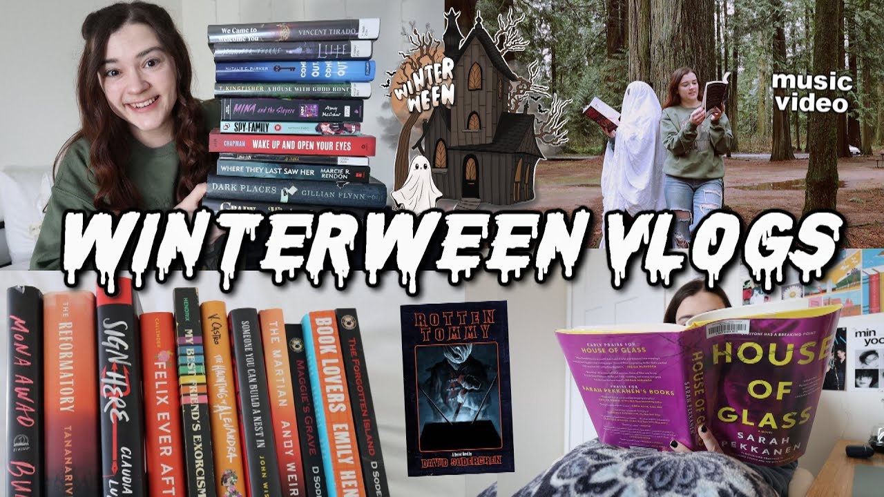 reading thriller and horror books, fortnight music video ❄️👻🏠 [WINTERWEEN Days 1 + 2 VLOG]