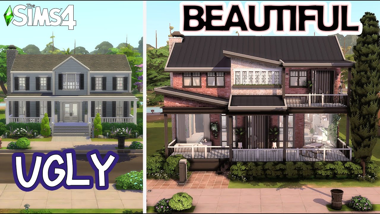 Sims 4 EA Ugly to Beautiful - Renovating the Pancakes House - No CC!