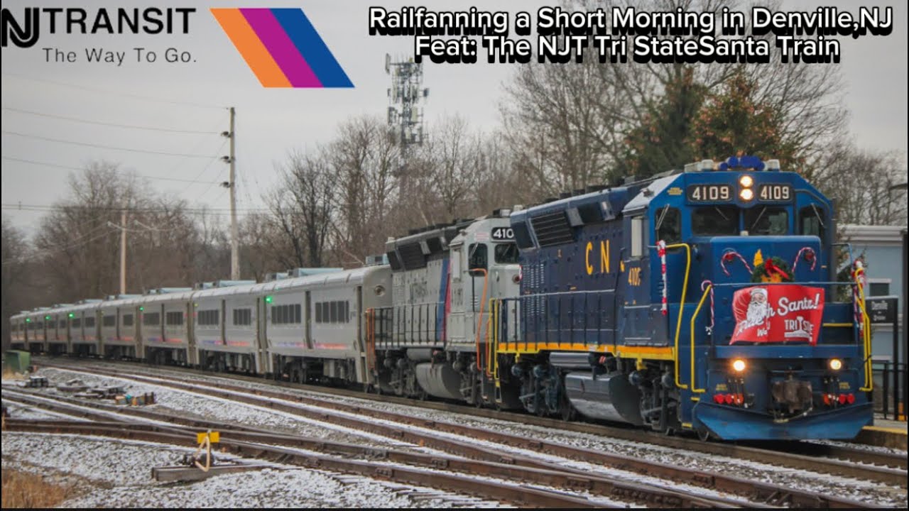 Railfanning a Short Morning In Denville,NJ Feat: The NJT tri state Santa (Holiday Train!) 
