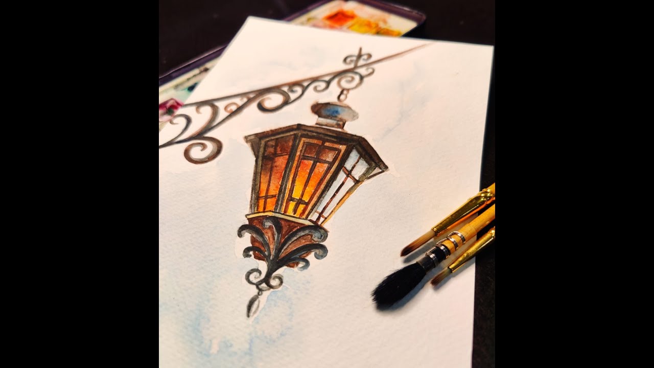 WaterColor Painting For beginners - Vintage Lamp | ColorPool