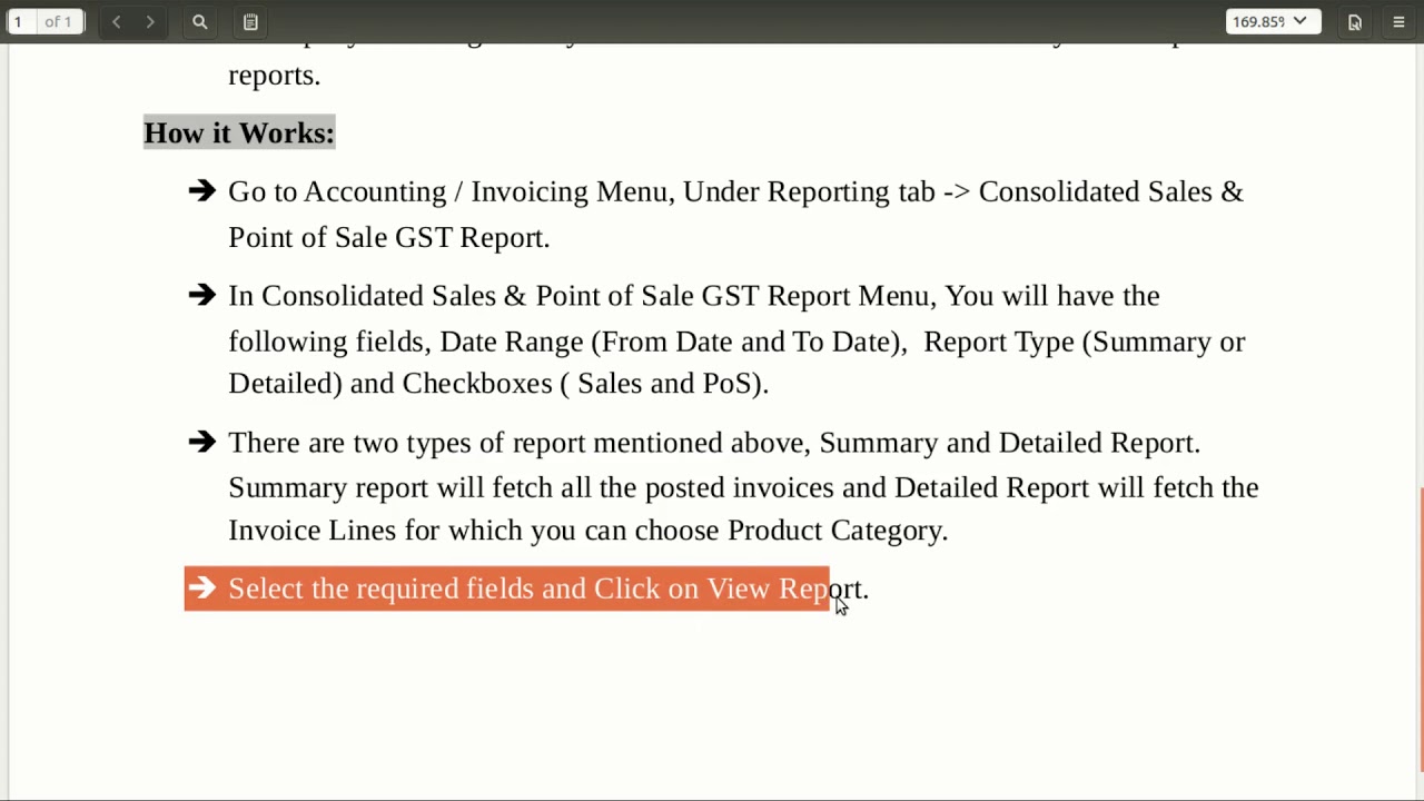 Odoo 13 Apps | Consolidated Sales and PoS GST Report | FOSS INFOTECH PRIVATE LIMITED