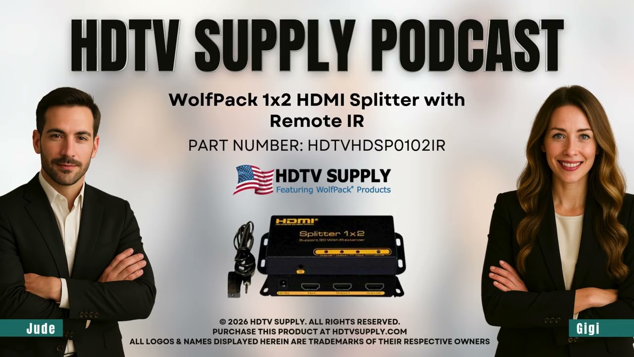 WolfPack 1x2 HDMI Splitter with Remote IR