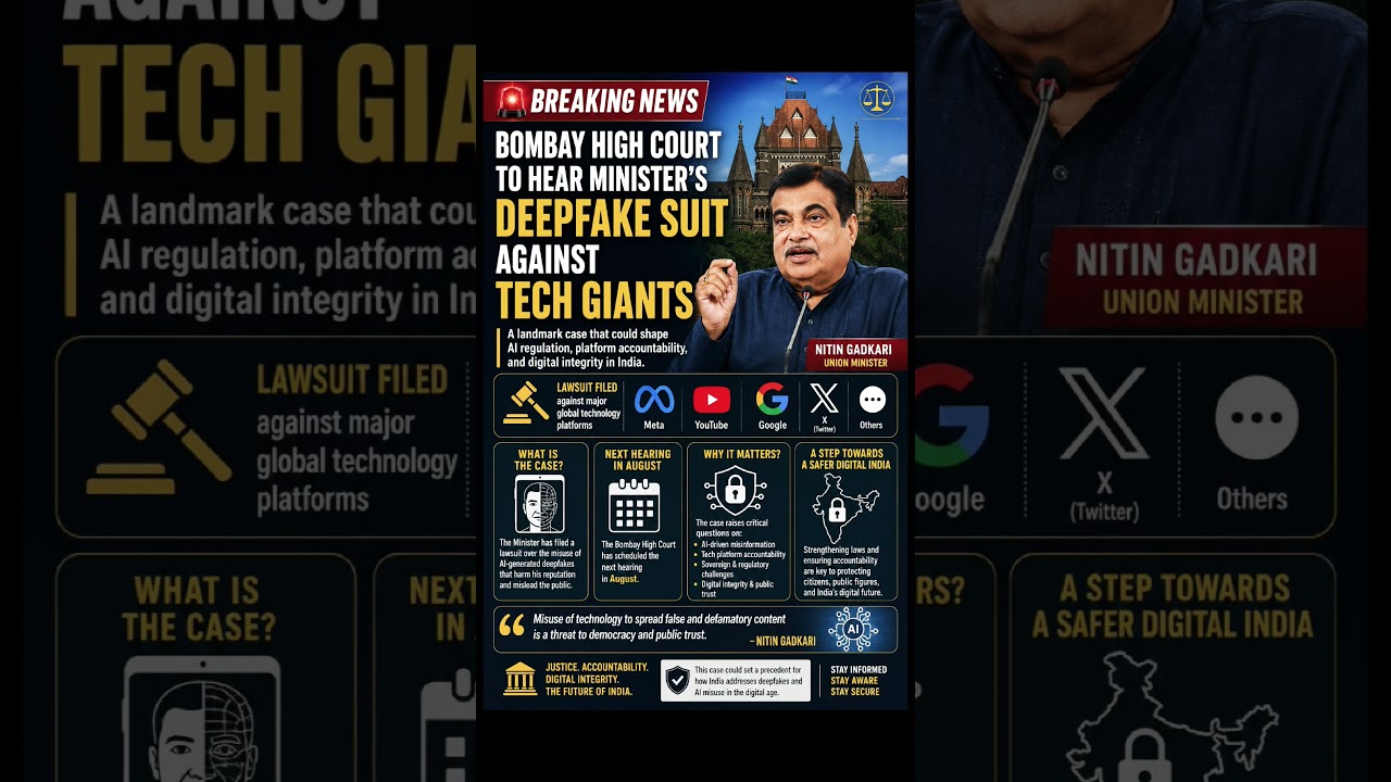 Bombay High Court to Hear Minister's Deepfake Suit Against Tech Giants​The Bombay High Court set an