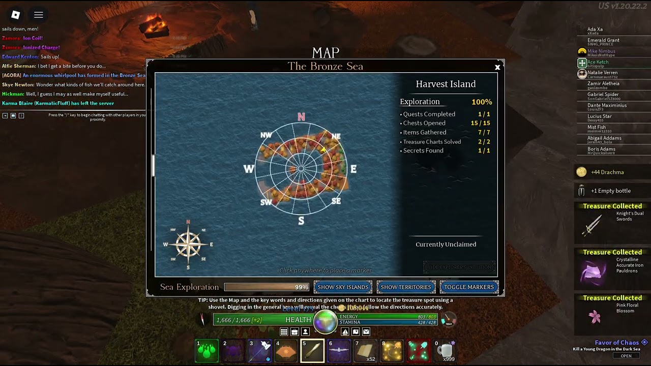 harvest island halfway northeast atop a high cliff buried in the ground arcane odyssey