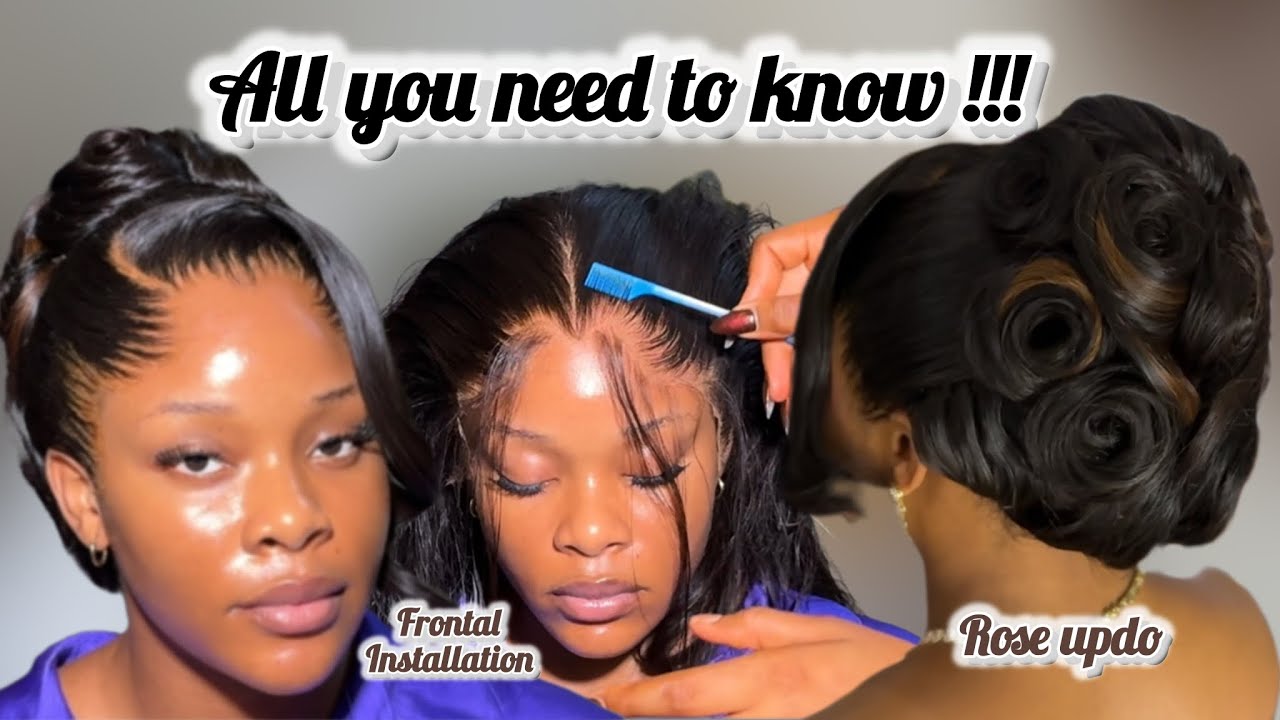 ALL YOU NEED TO KNOW ABOUT FRONTAL INSTALLATION AND BRIDAL STYLING / ROSE UPDO #hairtutorial #bridal