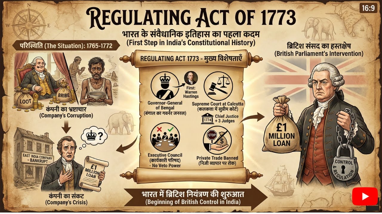 Regulating Act 1773 & Pitt's India Act 1784 | Indian Polity Class 2 (M. Laxmikanth)