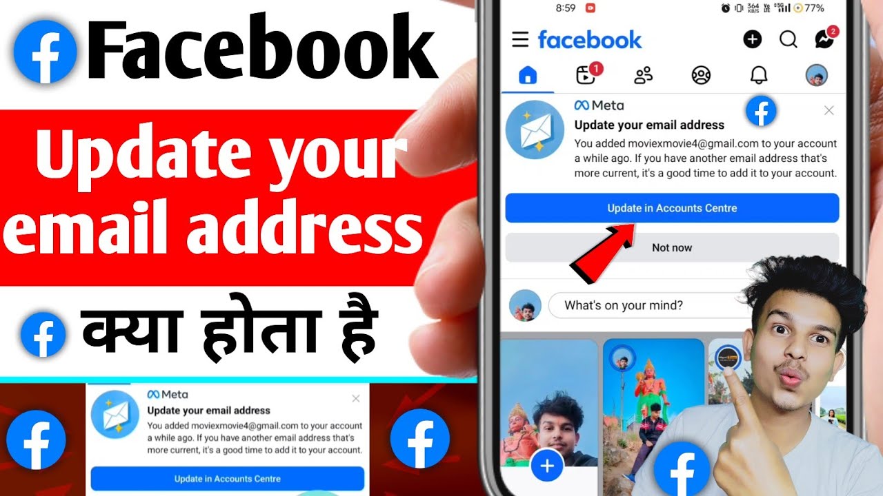 Facebook Update your email address // Facebook Update in Accounts Centre