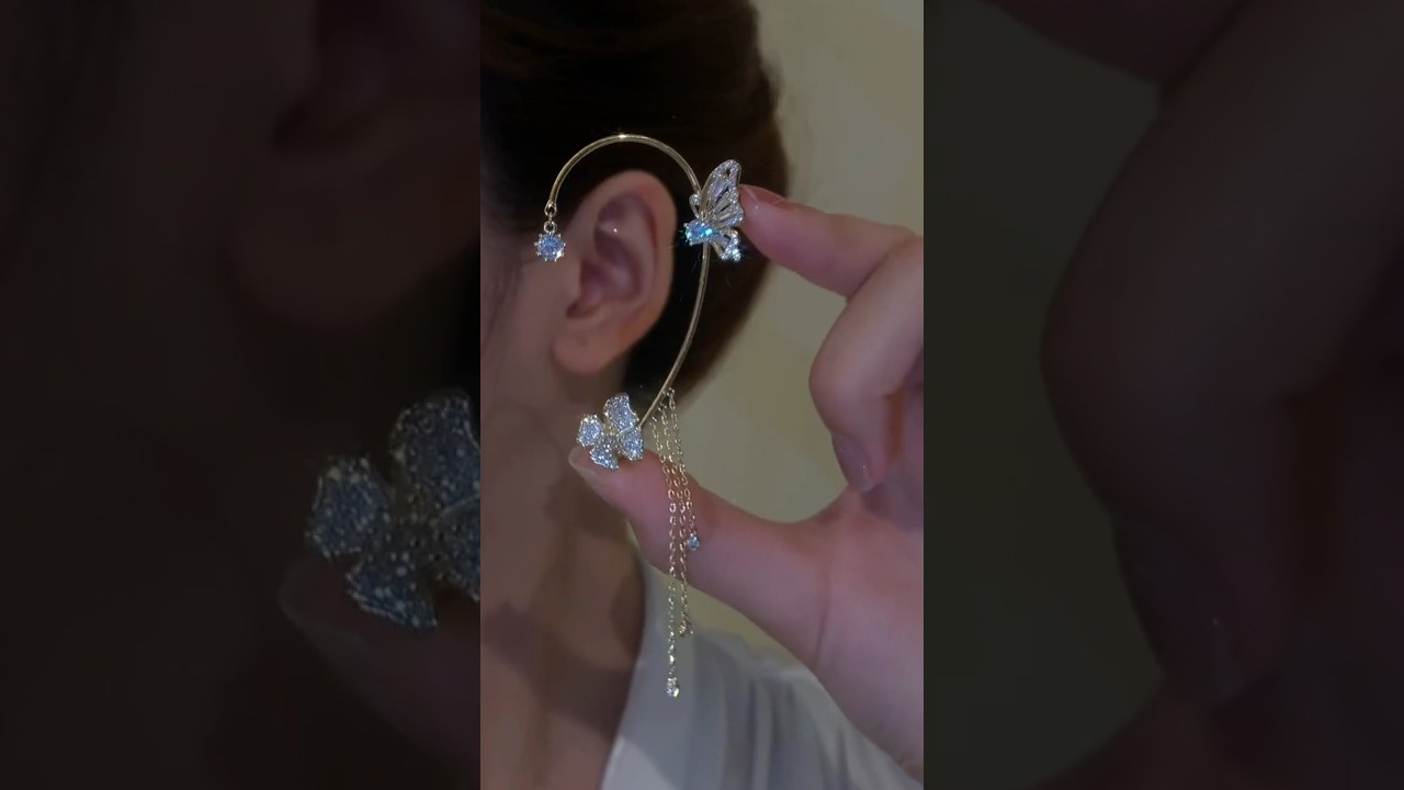korean butterfly ear cuffs✨|| korean jewellery|| #earcuff #earrings