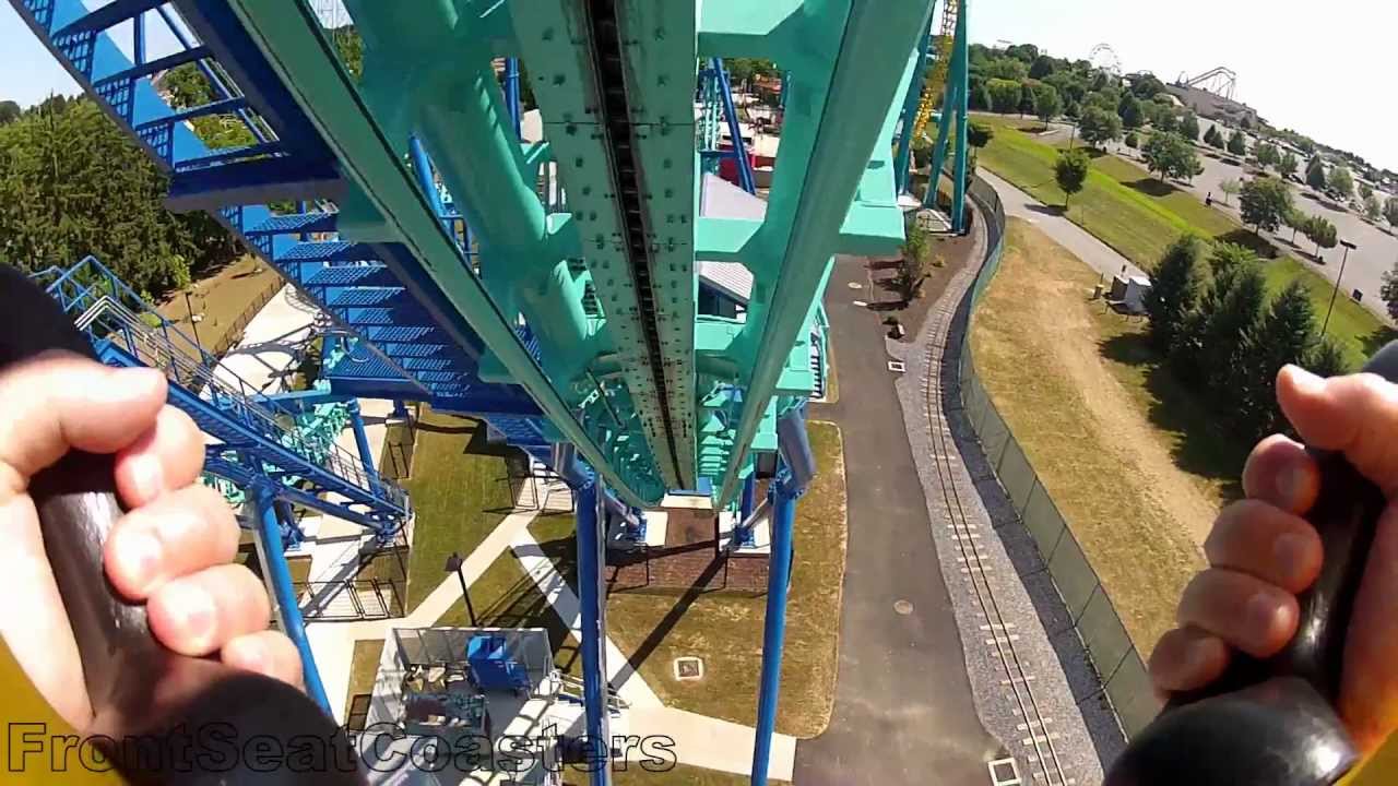 Dorney Park Stinger POV HD Roller Coaster Front Seat Ride 2012 Видео 1080p Steel Shuttle GoPro