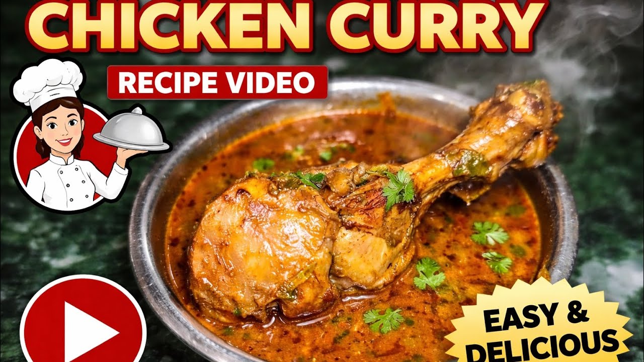 Chicken curry | recipe | Pooonam's home kitchen | easy and delicious😋