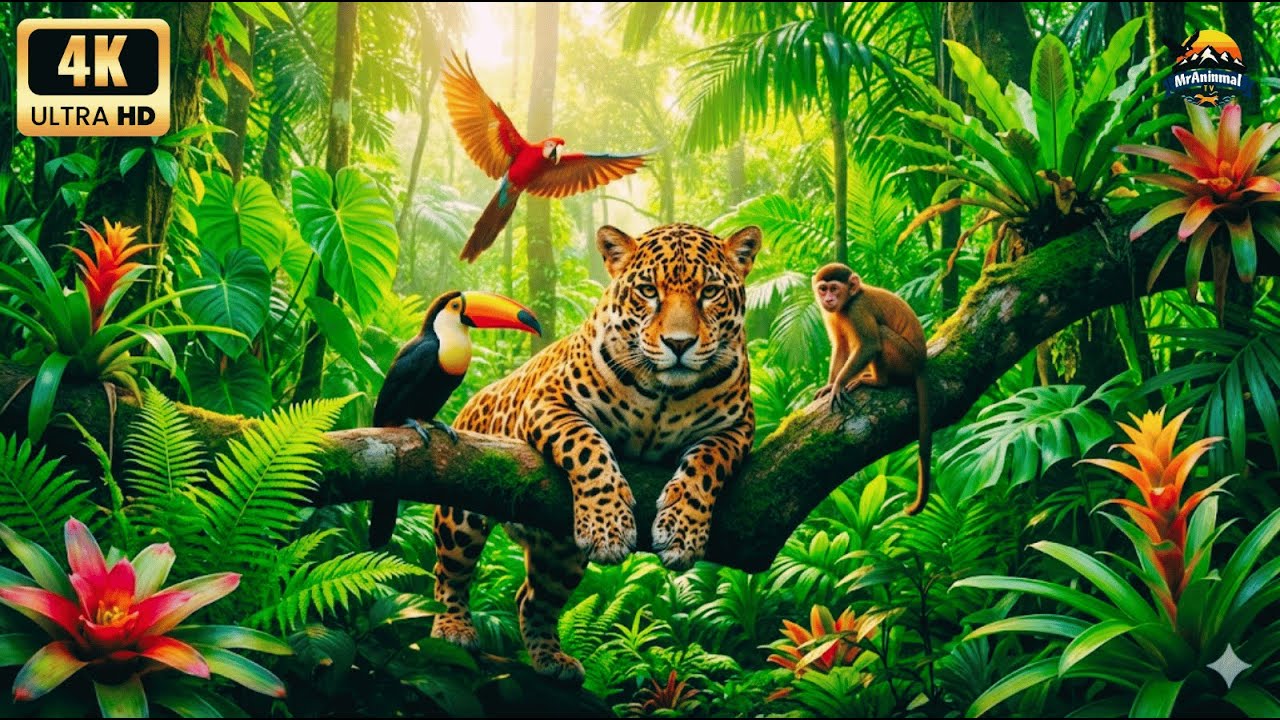 Дикая природа Амазонки 4K UHD: Расслабляющие звуки джунглей и музыка природы