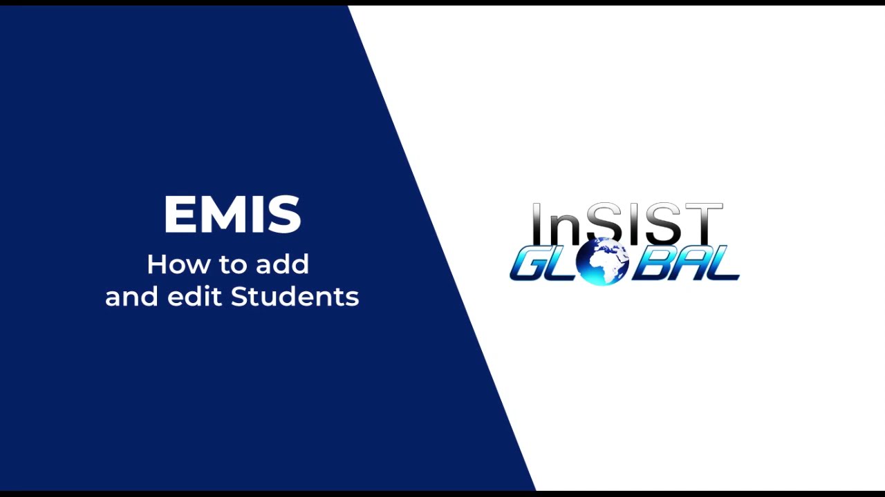 EMIS How to add and edit students