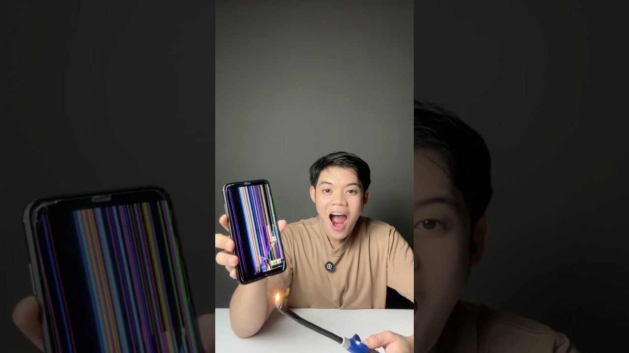 Fixing Broken Phone with Lighter #experiment #iphone #android #phone #fixing