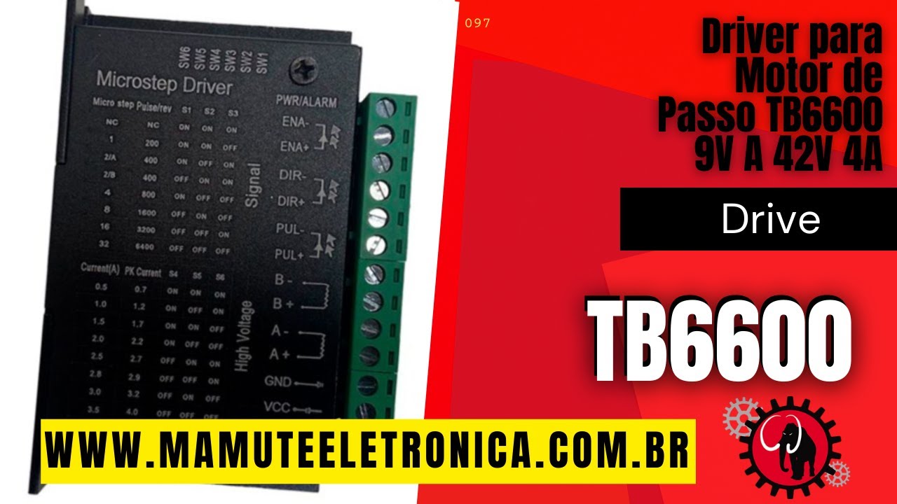 097 - Driver para Motor de Passo TB6600 - 9V A 42V 4A #vempramamute
