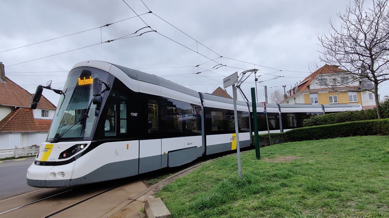 CAF Kusttram 6124 | 0 - Westende-Bad | 4K | Sound opname | Oostende