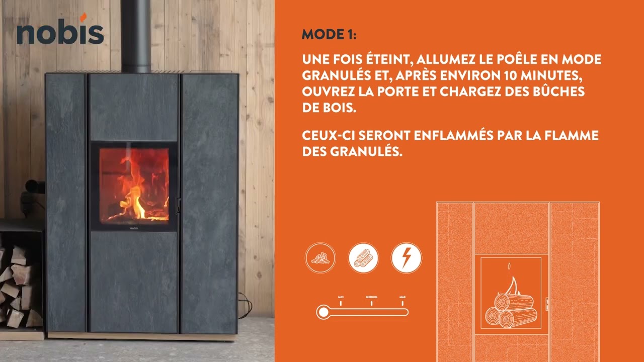 Poêle hybride Unica - Comment utiliser le mode chauffage au bois