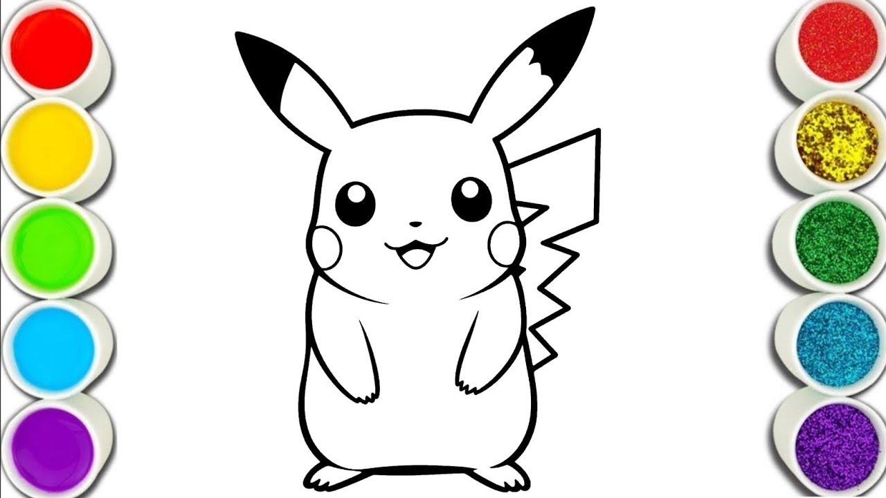 How to draw pikachu drowing coloring for kids 