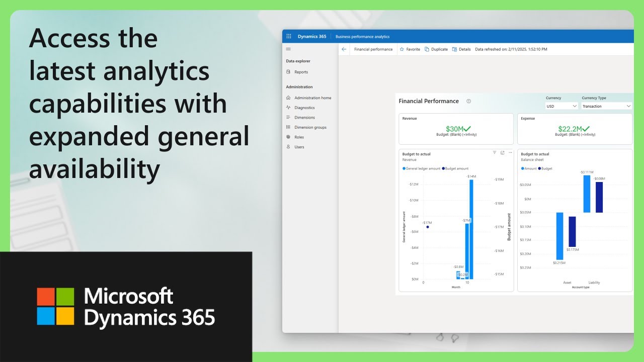 Dynamics 365 Finance &ndash; Business Performance Analytics 2025 Release Wave 1 Release Highlights