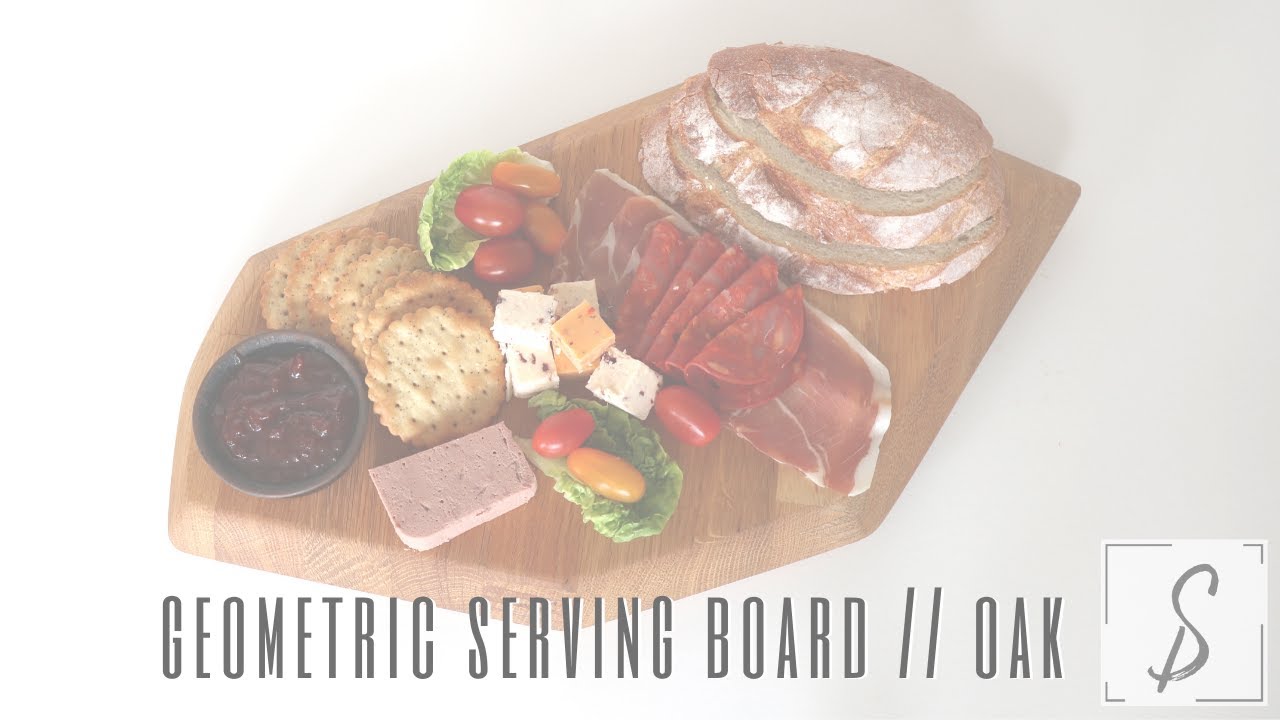 DIY Geometric Serving Board - Oak