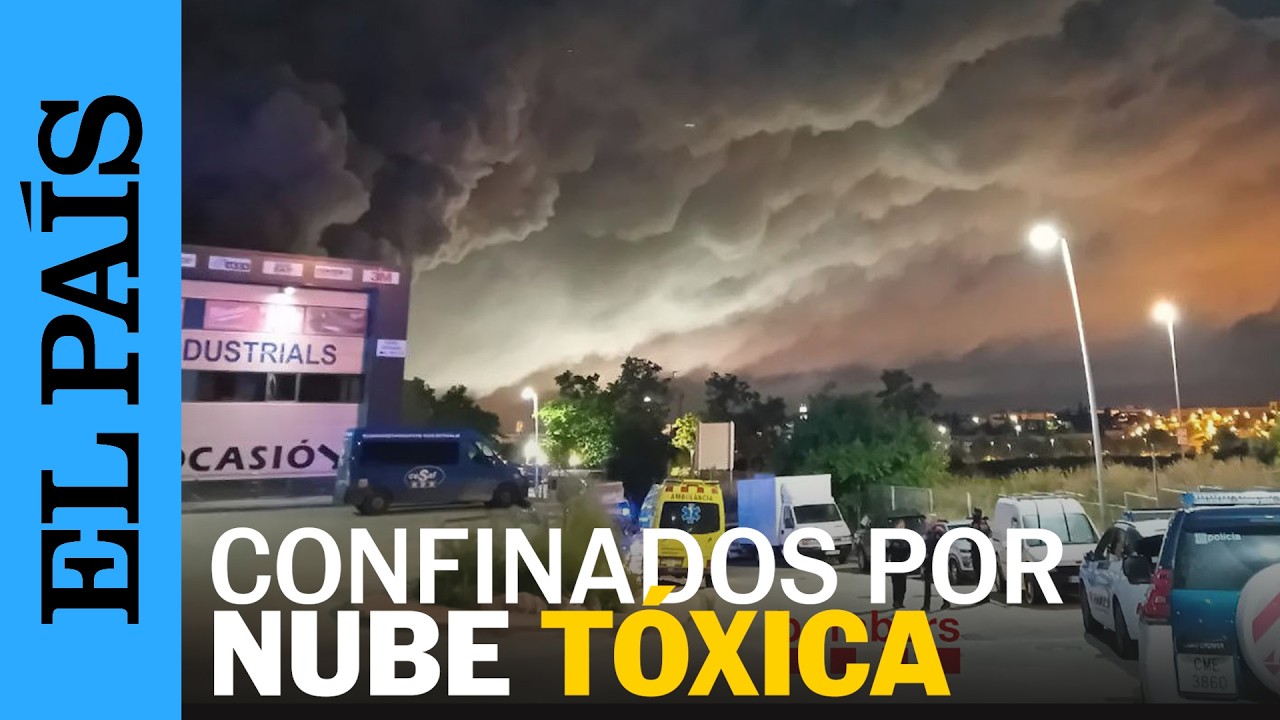 150.000 personas CONFINADAS por el humo tóxico provocado por un INCENDIO en una fábrica en Barcelona