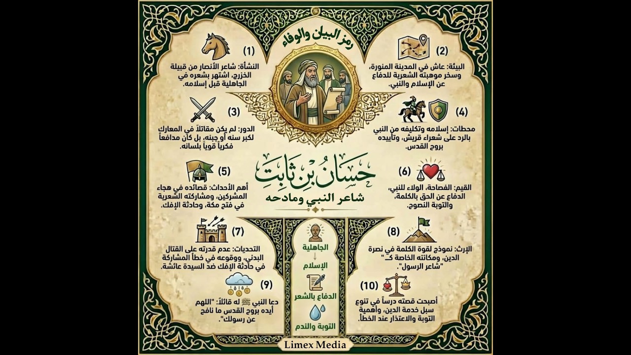 ​🌙 سيرة ومسيرة | (4) حسان بن ثابت.. لسانك حصانك! 🎤⚠️