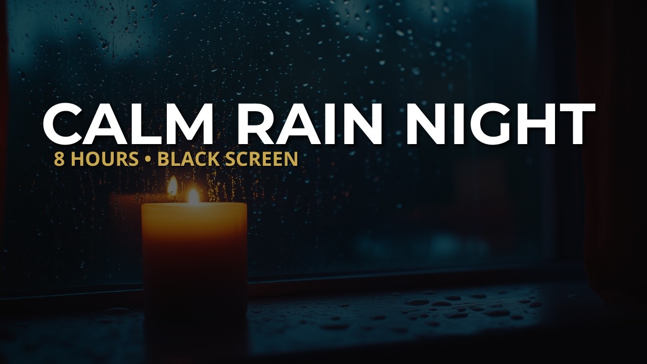Calm Rain & Soft Piano for Deep Sleep — Black Screen 8 Hours | 432Hz Night Relief