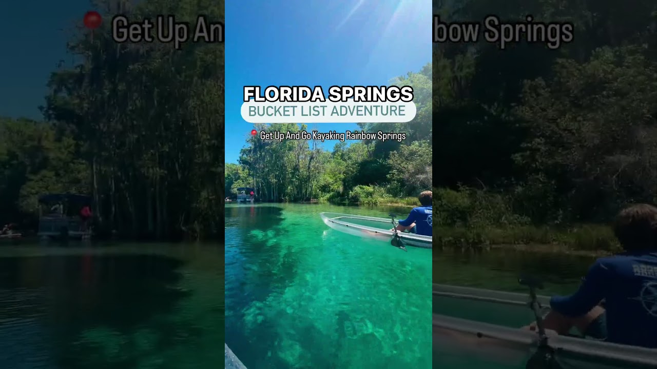 Escape to adventure! 🛶 clear kayaking guided tour at Rainbow Springs with breathtaking views