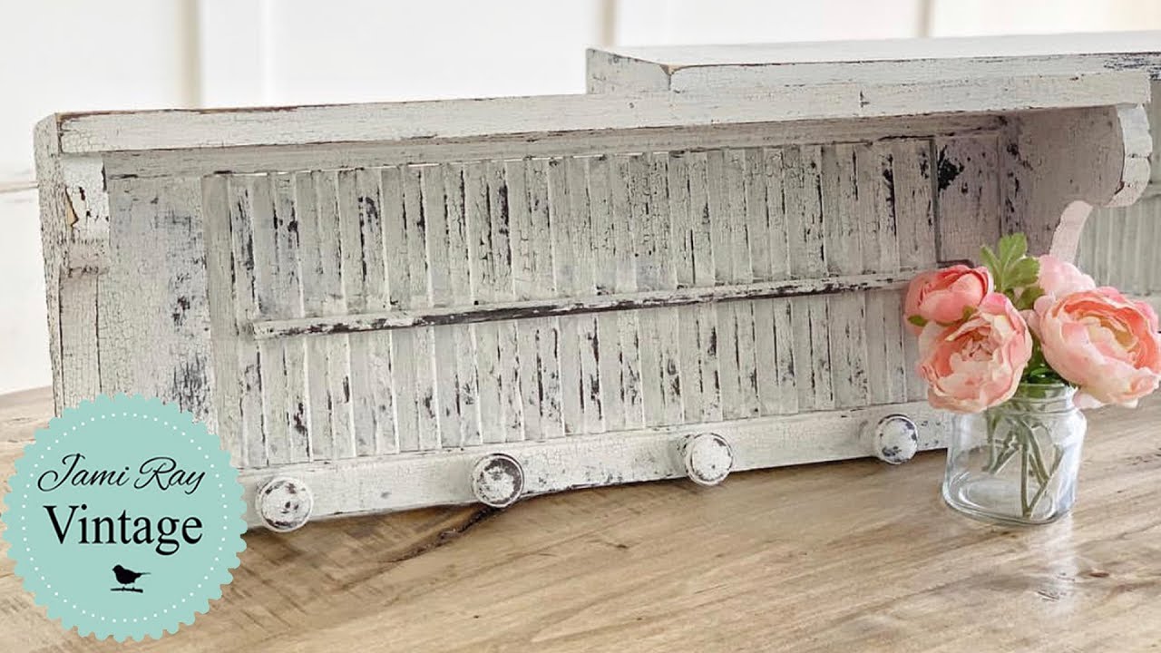 Farmhouse Decor | Chippy Shutter Shelf