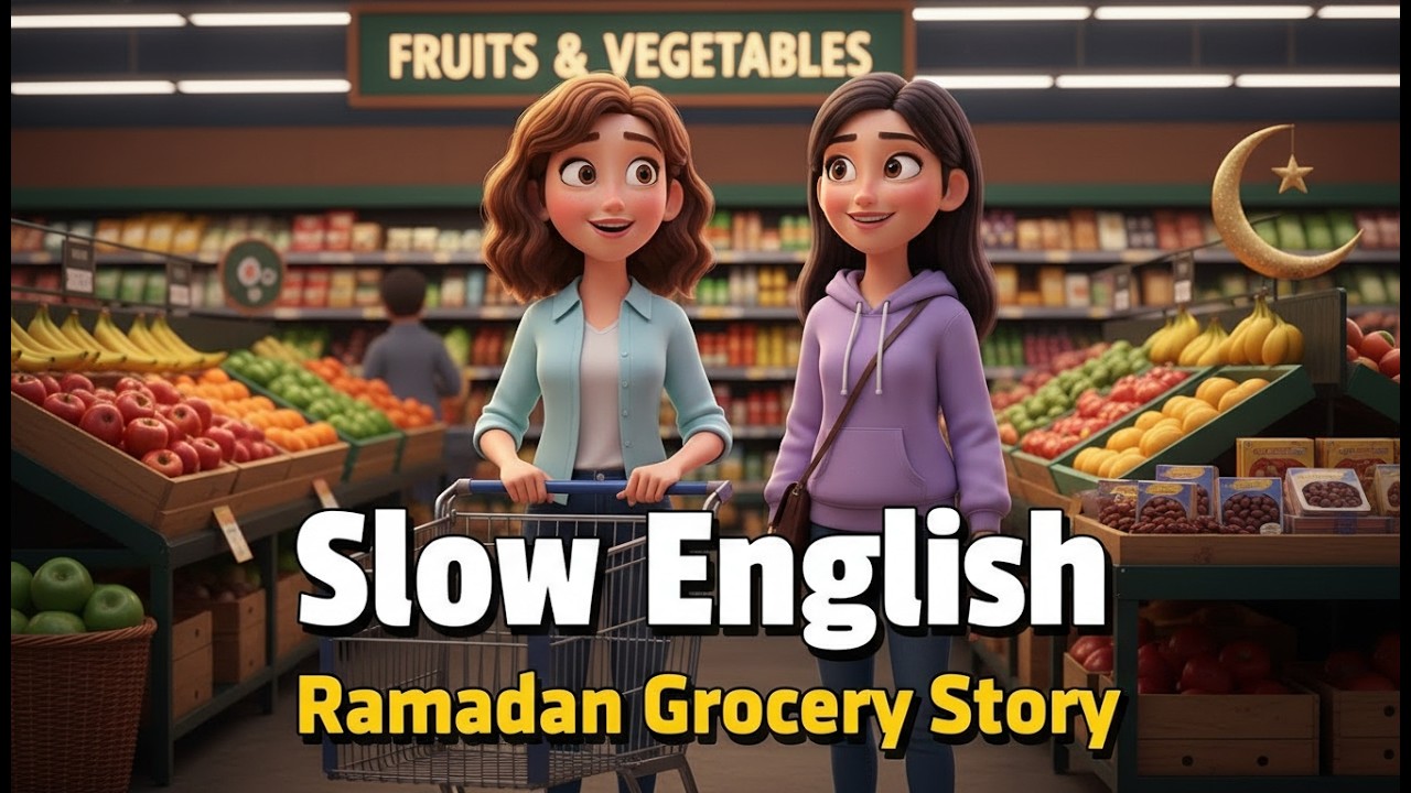 Ramadan Grocery Story  Learn Slow English with Gull & Ayesha A1 A2