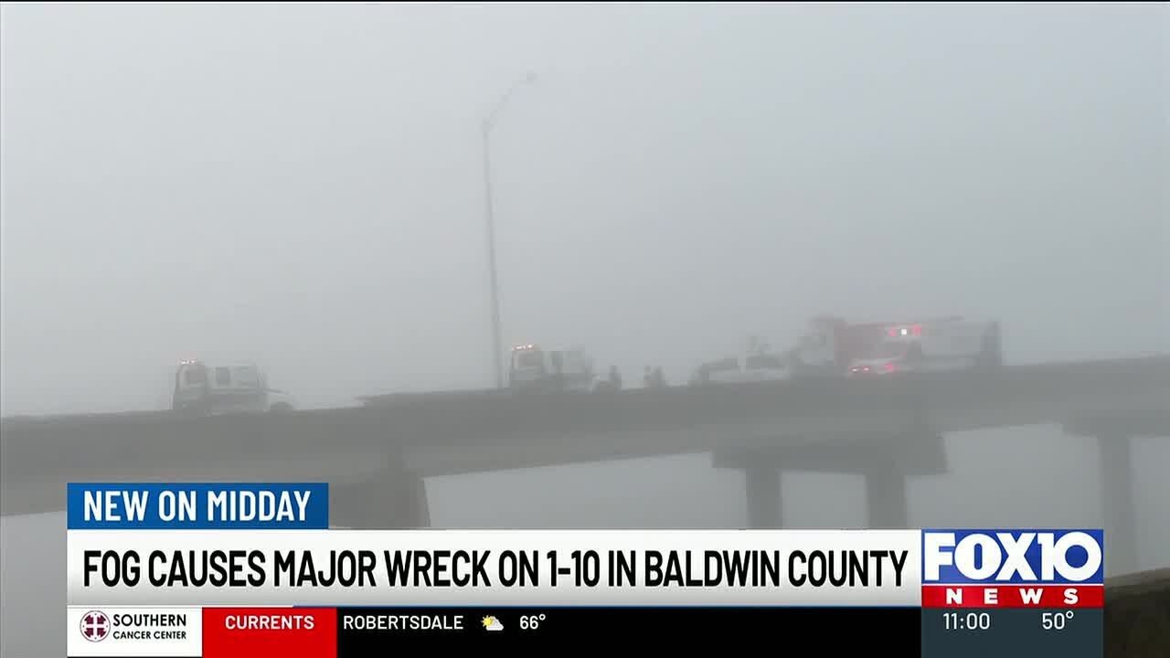 I-10 Bayway eastbound lanes reopen after multiple crashes during foggy morning