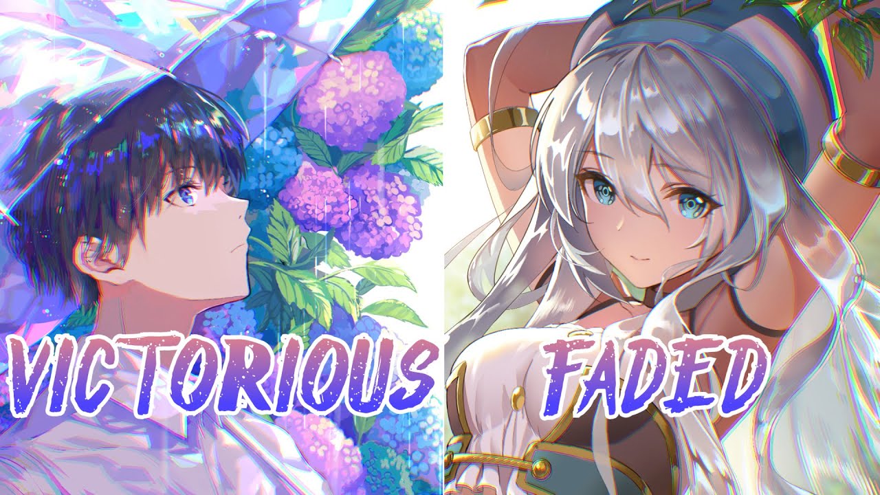Nightcore -  Alan Walker Faded X The Score Victorious - Mashup (Switching vocals)  - Lyrics