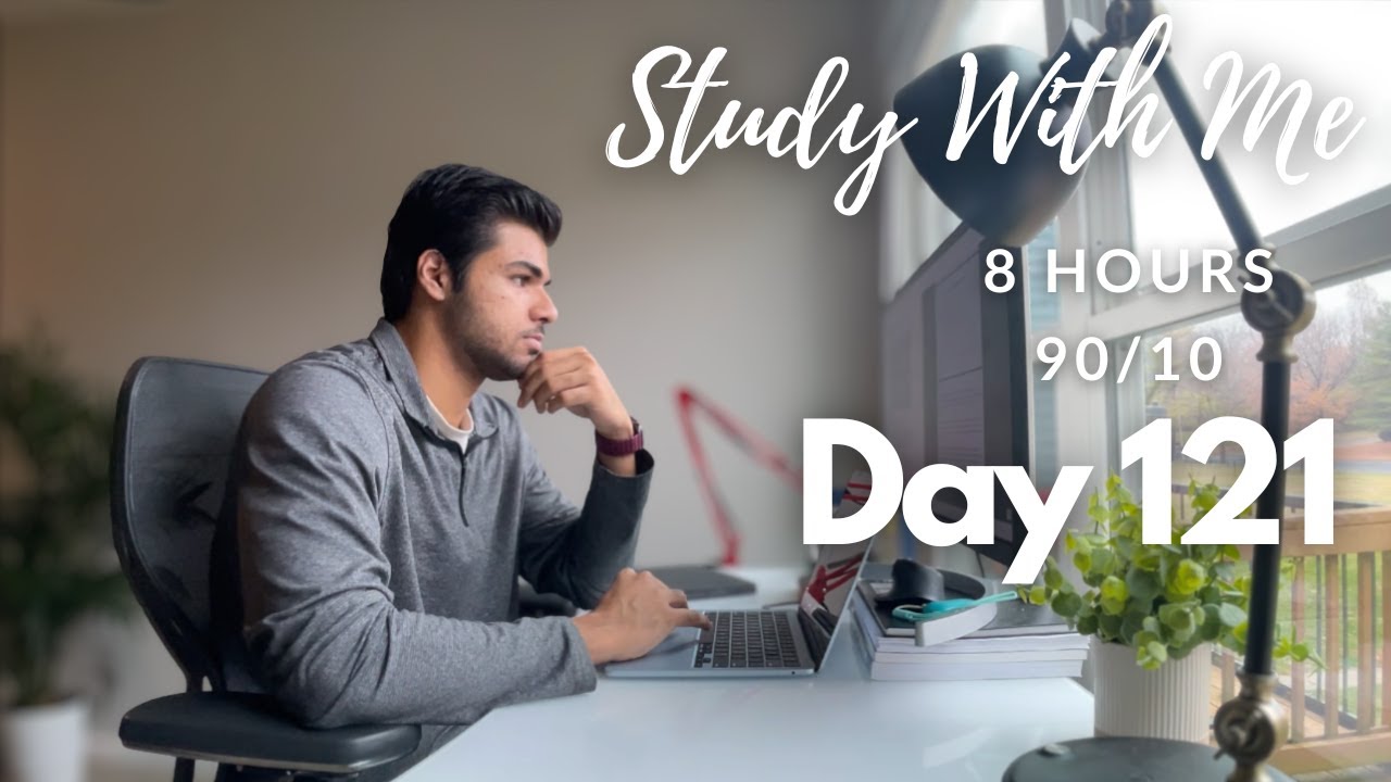 8 Hour Live Study With Me|Medical Student|90/10 Pomodoro 🍅| Rain Sounds🌧️|Day 121