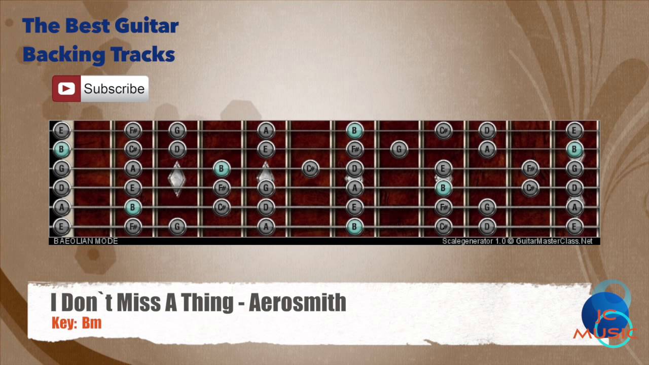 🎸 I Don't Miss A Thing - Aerosmith Guitar Backing Track with scale chart