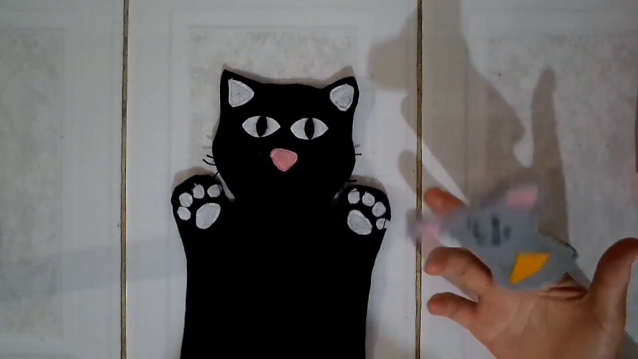 Títeres de gato y ratón/Manualidades con fieltro/Manualidades Nallely