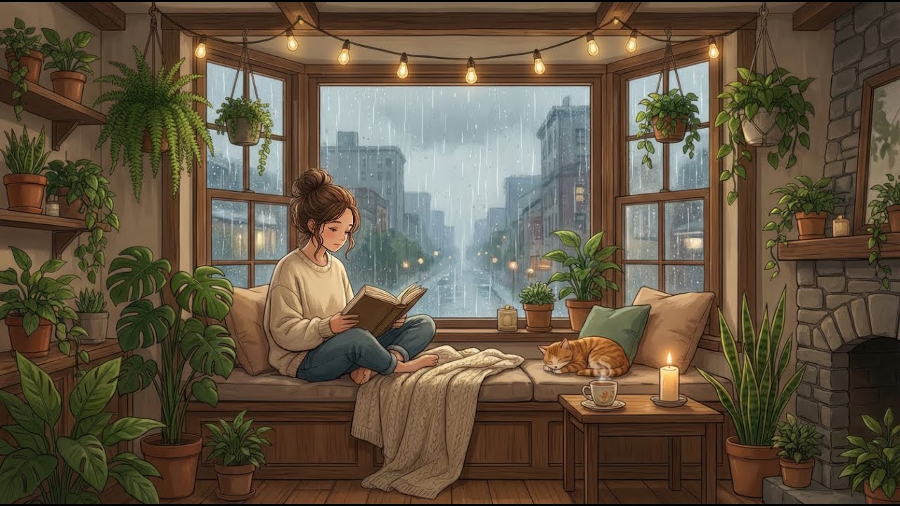 LoFi Chillhop Jazz Instrumental Rainy City Window Mood for Reading, Study and Focus