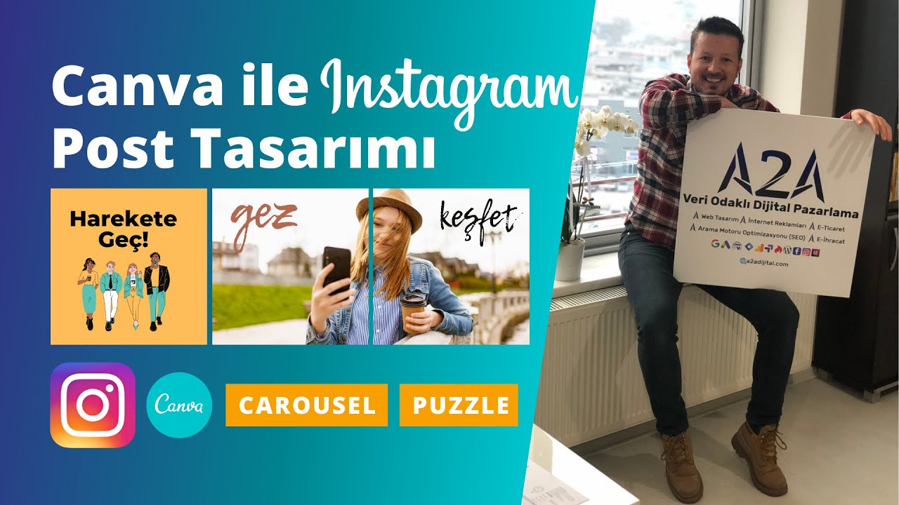 Canva ile Instagram Post Tasarımı | Instagram Carousel & Instagram Puzzle Tasarımları