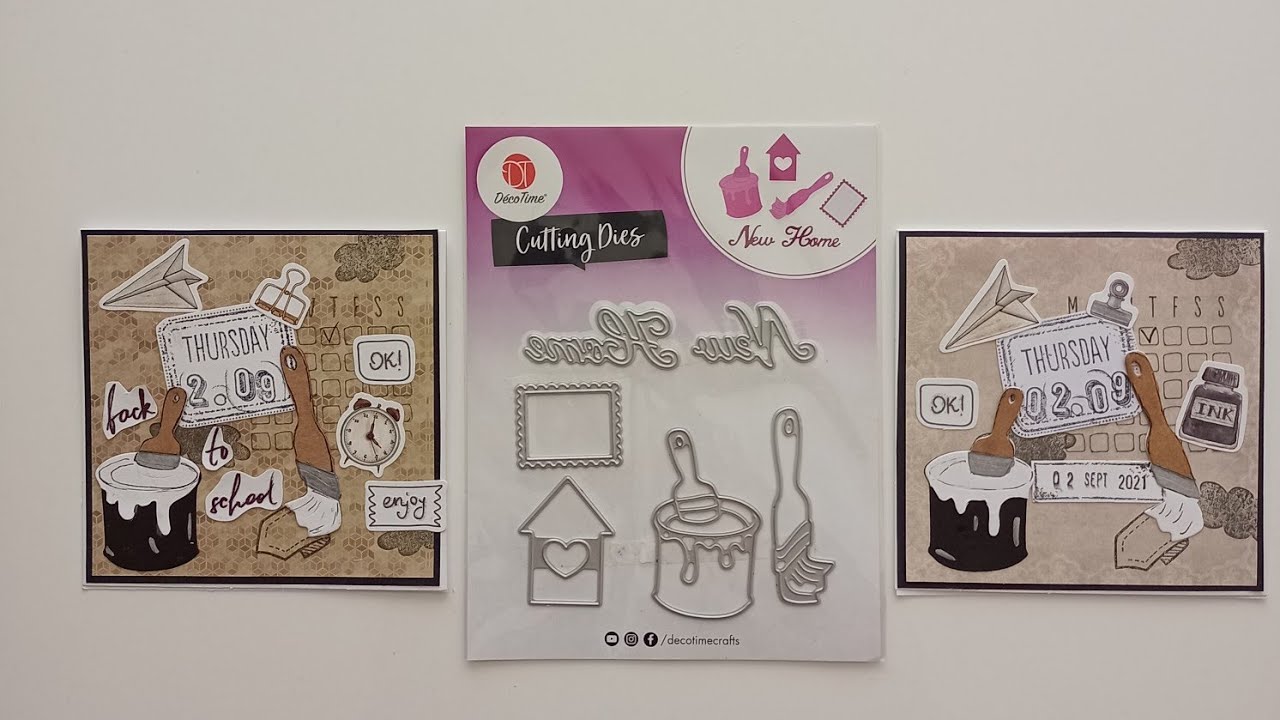 TUTO CARTE DIES POT de PEINTURE ACTION #rentreescolaire #scrapbookingcard