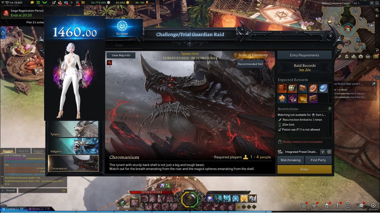 Lost Ark - Challenge Guardian Raid Chromanium - Taijutsu Scrapper 1460