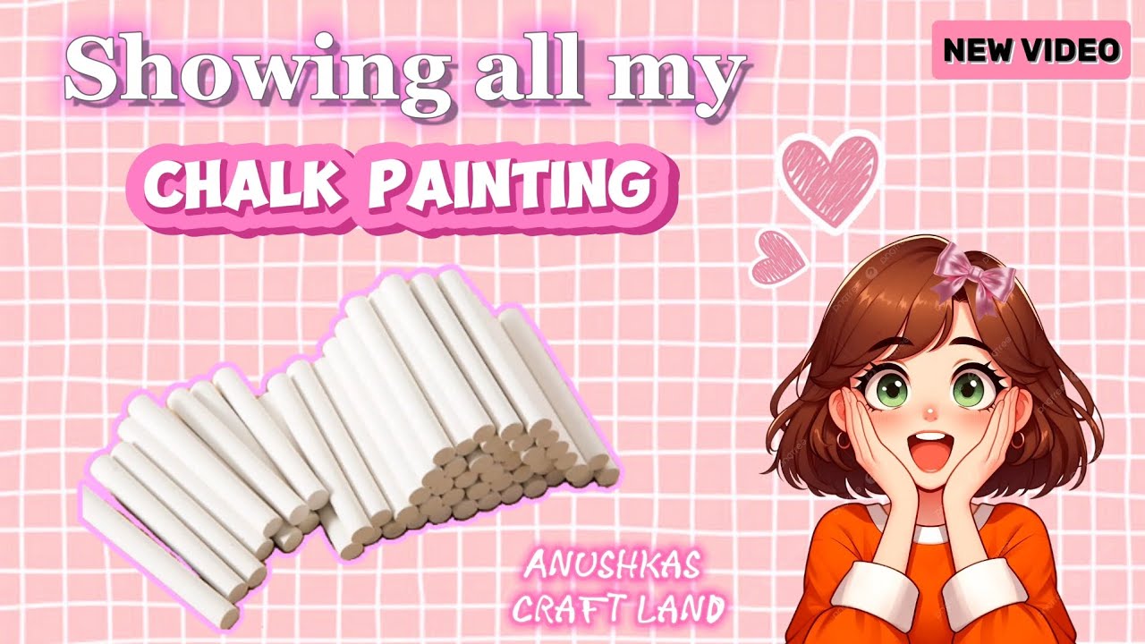 😱MY CHALK PAINTING COLLECTION || CHALK ART COLLECTION🩷 #crafts #chalk #anushkascraftland 