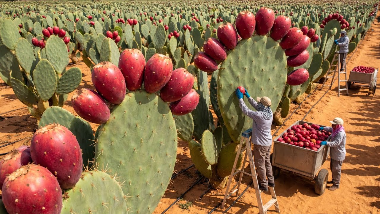 Unbelievable Cactus Fruit Harvest in the Desert – Millions Picked Daily!