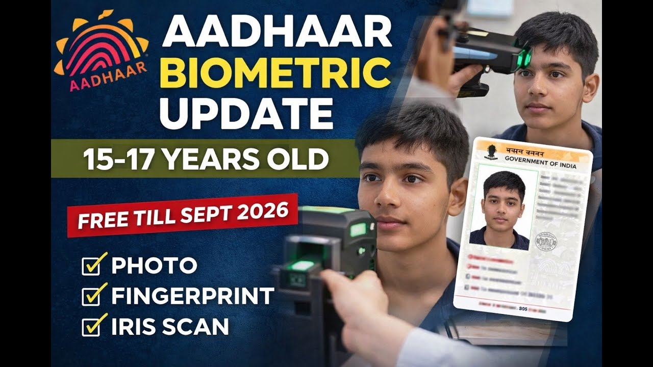 Aadhaar Biometric Update for Children 2026 | Update Child Aadhaar Card After 15 Years