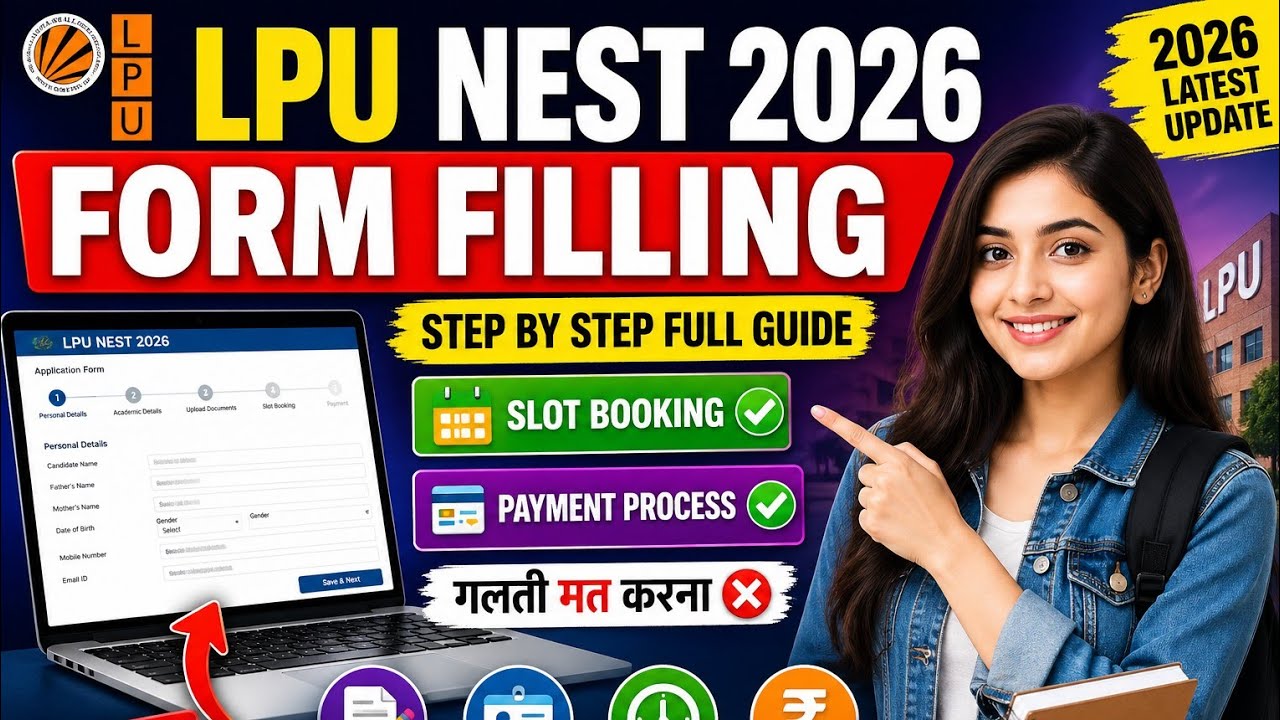 LPU NEST 2026 Slot Booking Form apply complete process explained