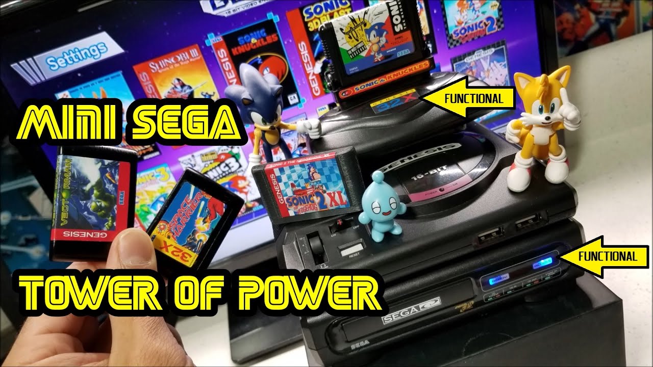 Mini Sega Genesis Tower of Power fully functional custom build