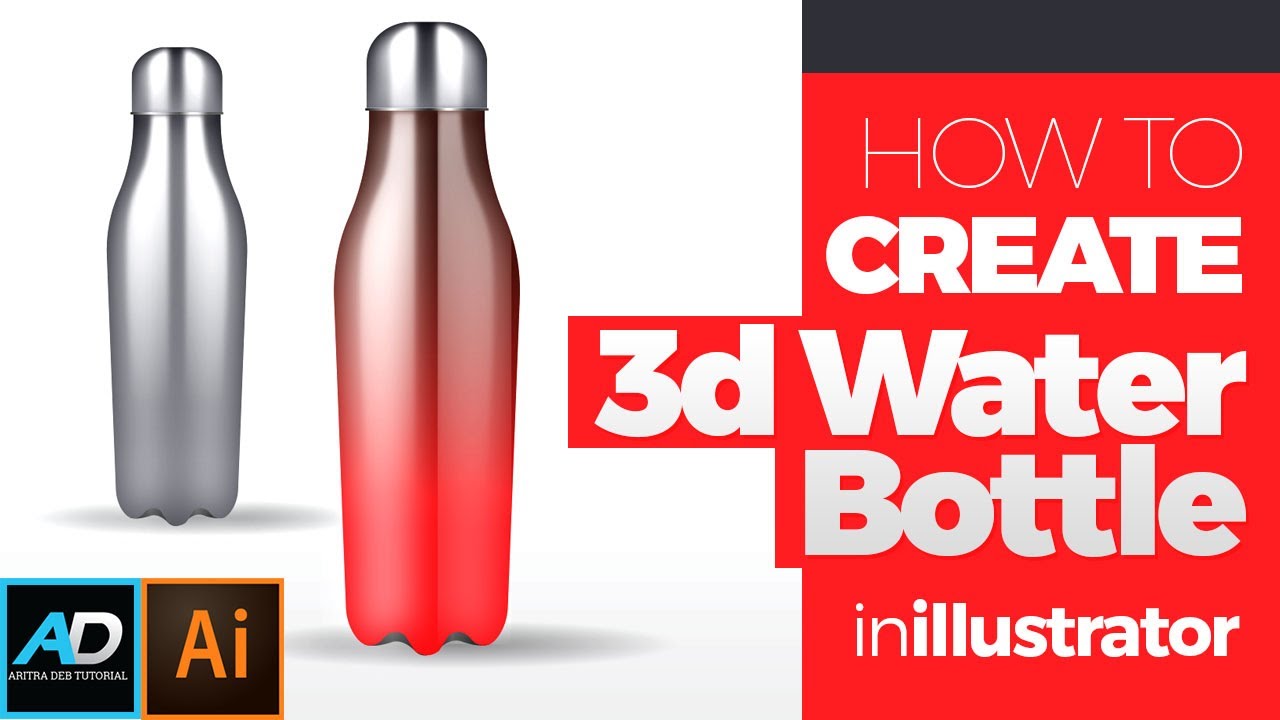 How to Make 3d bottle Design in illustrator | Adobe Illustrator Tutorial