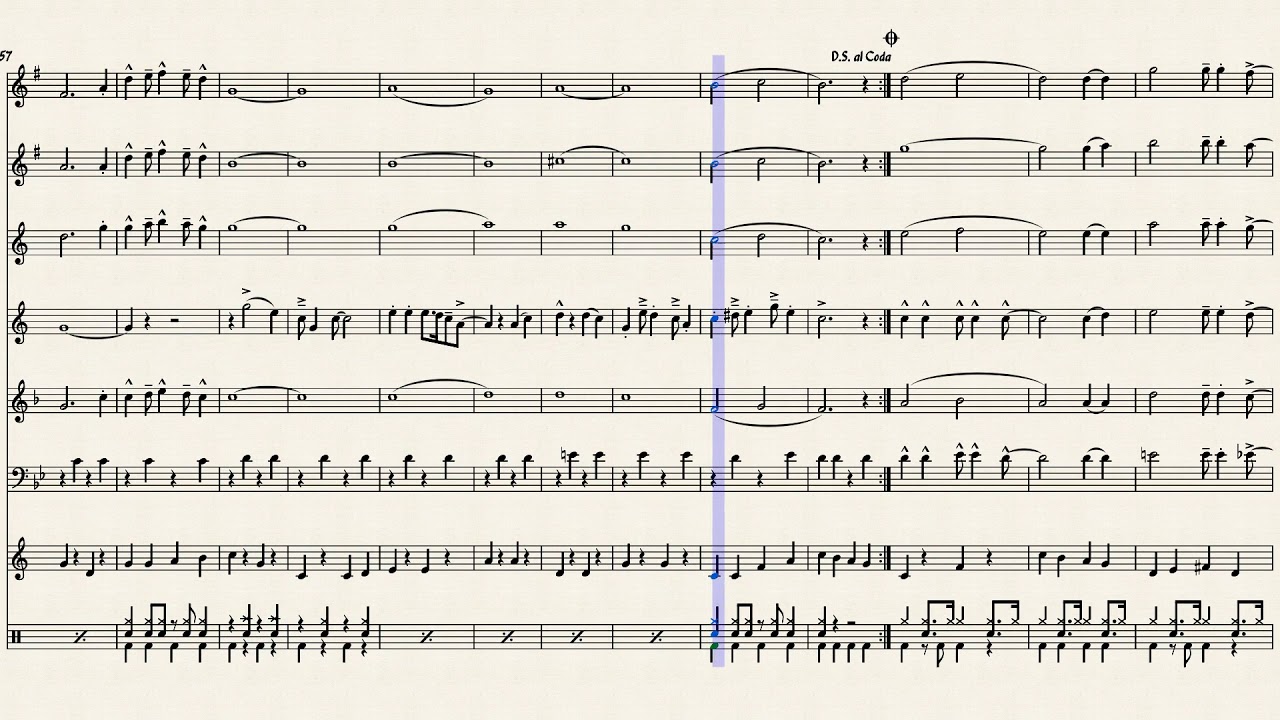 Hello Mary Lou - Ricky Nelson (Brass Ensemble Sheet Music)