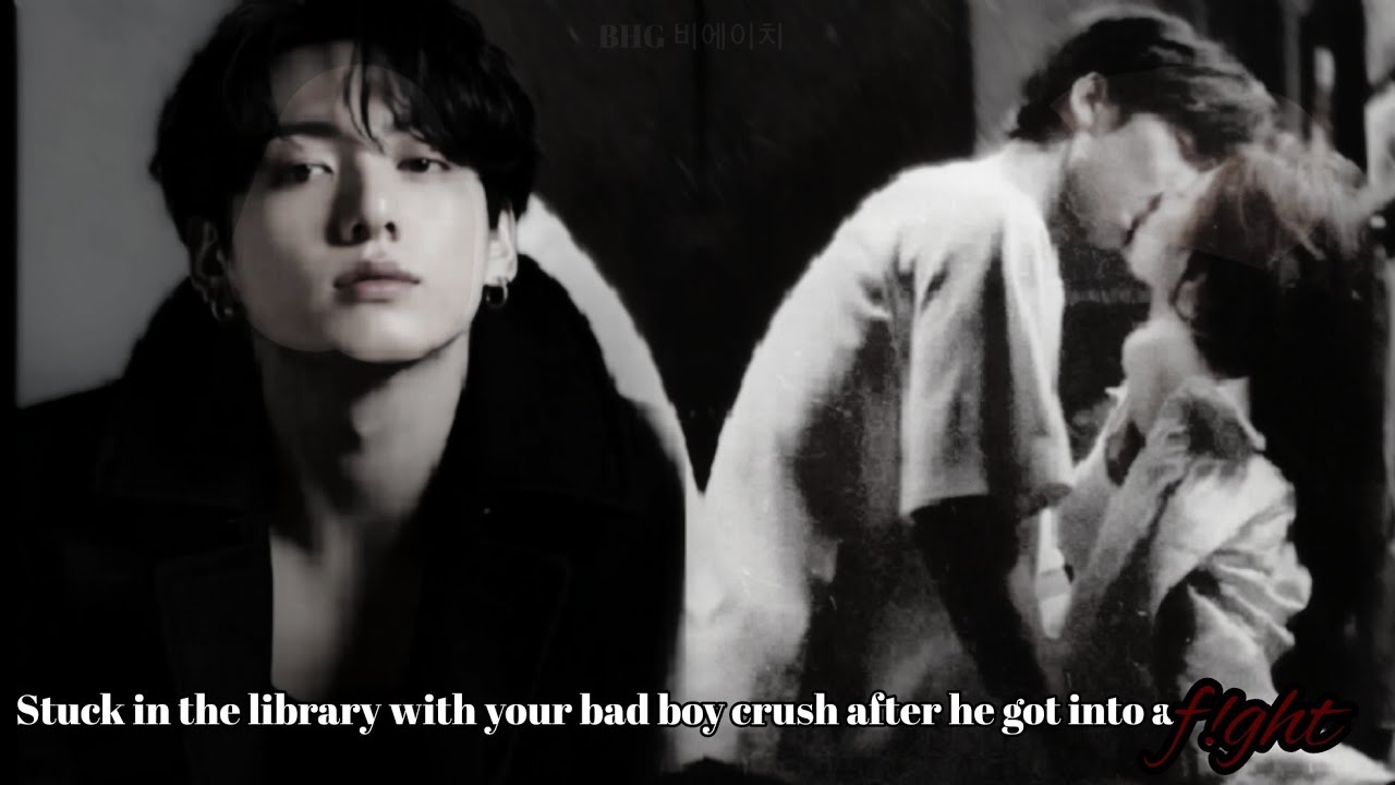 Stuck in the library with your bad boy crush after he got into a f!ght|Jungkook oneshot 