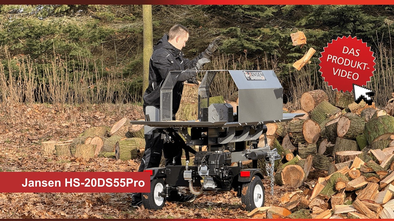 🌲🪵JANSEN&reg; HS-20DS55pro Holzspalter - Holzspalten in k&uuml;rzerer Zeit 🕛