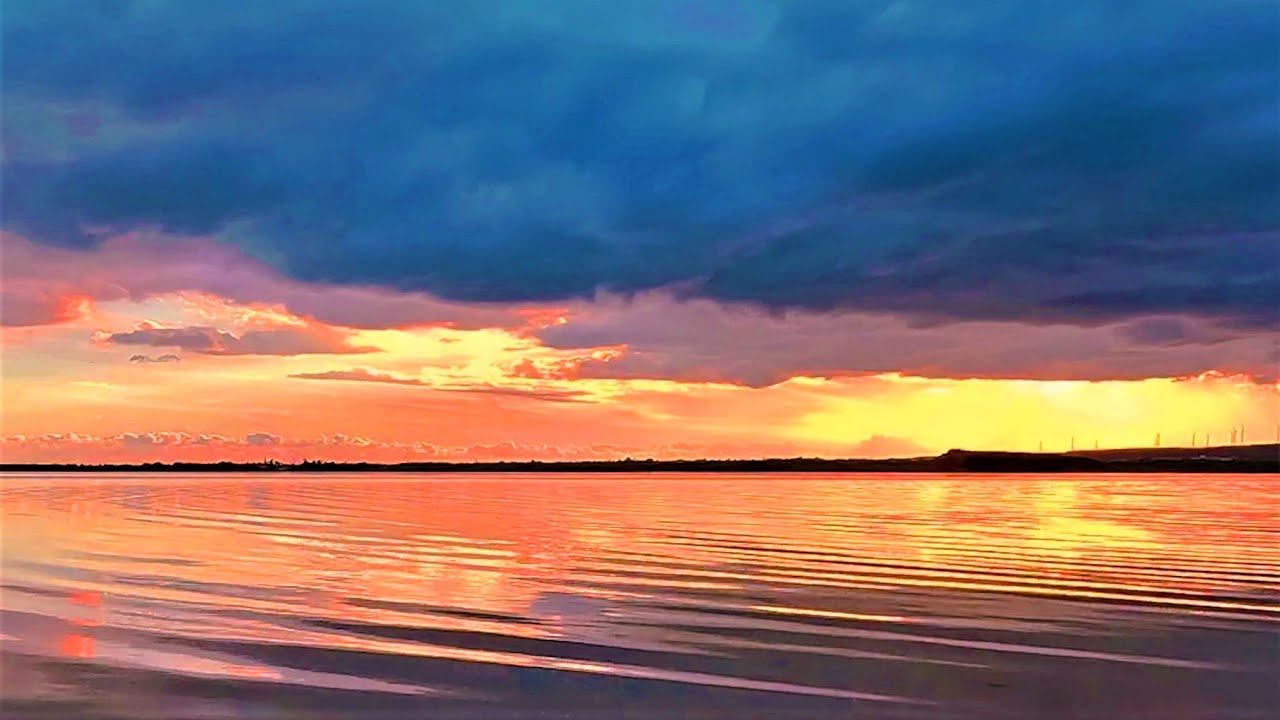 An Unbelievable Sunset Experience at a Dreamy Evening Lake! with calm relaxing sounds of waves